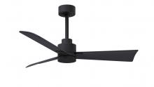Matthews Fan Company AK-BK-BK-42 - Alessandra - 42" Three Blade Transitional Ceiling Fan - Matte Black Finish - Matte Black Blades
