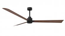Matthews Fan Company AK-BK-WN-72 - Alessandra - 72" Three Blade Transitional Ceiling Fan - Matte Black Finish - Walnut Tone Blades