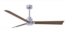 Matthews Fan Company AK-BN-WN-56 - Alessandra - 56" Three Blade Transitional Ceiling Fan - Brushed Nickel Finish - Walnut Tone Blad