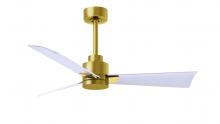 Matthews Fan Company AK-BRBR-MWH-42 - Alessandra - 42" Three Blade Transitional Ceiling Fan - Brushed Brass Finish - Matte White Blade