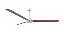 Matthews Fan Company AK-MWH-WN-72 - Alessandra - 72" Three Blade Transitional Ceiling Fan - Matte White Finish - Walnut Tone Blades
