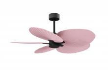 Matthews Fan Company AKTP-BK-PI - Alessandra Tropical - Five Blade Ceiling Fan - Matte Black Finish - Light Pink Blades