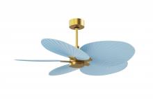 Matthews Fan Company AKTP-BRBR-BL - Alessandra Tropical - Five Blade Ceiling Fan - Brushed Brass Finish - Light Blue Blades