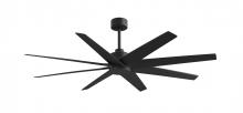 Matthews Fan Company AN-BK-BK-64 - Ariella - Eight Blade Ceiling Fan - Matte Black Finish - Matte Black Blades