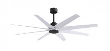 Matthews Fan Company AN-BK-MWH-64 - Ariella - Eight Blade Ceiling Fan - Matte Black Finish - Matte White Blades