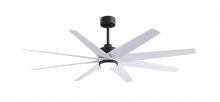 Matthews Fan Company ANLK-BK-MWH-64 - Ariella - Eight Blade Ceiling Fan - 5CCT Integrated LED - Matte Black Finish - Matte White Blades