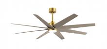 Matthews Fan Company ANLK-BRBR-GA-64 - Ariella-Eight Blade Ceiling Fan-5CCT Integrated LED-Brushed Brass Finish-Gray Ash Tone Blades