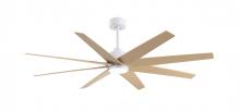 Matthews Fan Company ANLK-MWH-LM-64 - Ariella-Eight Blade Ceiling Fan-5CCT Integrated LED-Matte White Finish-Light Maple Tone Blades