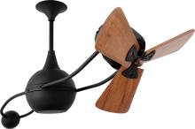 Matthews Fan Company B2K-BK-WD - Brisa 2000 - Rotational Ceiling Fan - Matte Black Finish - Mahogany Tone Blades