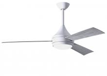 Matthews Fan Company DA-WH-BW - Donaire - Three Blade Paddle Fan - Integrated LED - Gloss White Finish - Barn Wood Tone Blades