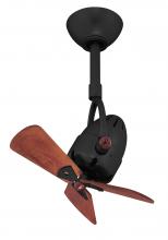 Matthews Fan Company DI-BK-WD - Diane - Oscillating Directional Ceiling Fan - Matte Black Finish - Mahogany Tone Wood Blades