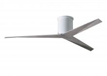 Matthews Fan Company EKH-WH-BW - Eliza-H - Flush Mount Ceiling Fan - Gloss White Finish - Barn Wood Blades