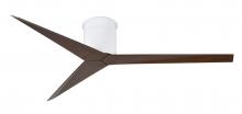 Matthews Fan Company EKH-WH-WN - Eliza-H - Flush Mount Ceiling Fan - Gloss White Finish - Walnut Tone Blades