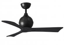 Matthews Fan Company IR3-BK-BK-42 - Irene-3 - Three Blade Paddle Fan - 42" - Matte Black Finish - Matte Black Blades