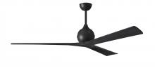 Matthews Fan Company IR3-BK-BK-72 - Irene-3 - Three Blade Paddle Fan - 72" - Matte Black Finish - Matte Black Blades