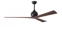 Matthews Fan Company IR3-BK-WA-72 - Irene-3 - Three Blade Paddle Fan - 72" - Matte Black Finish - Walnut Tone Blades