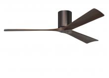 Matthews Fan Company IR3H-BB-WA-60 - Irene-3H - Three Blade Flush Mount Paddle Fan - 60" - Brushed Bronze Finish - Walnut Tone Blades