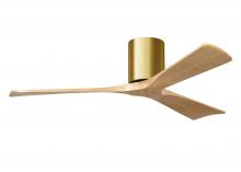 Matthews Fan Company IR3H-BRBR-LM-52 - Irene-3H - Three Blade Flush Mount Paddle Fan - 52" - Brushed Brass Finish