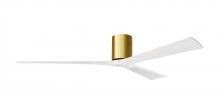 Matthews Fan Company IR3H-BRBR-MWH-72 - Irene-3H - Three Blade Flush Mount Paddle Fan - 72" - Brushed Brass Finish - Matte White Blades