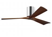 Matthews Fan Company IR3H-CR-WA-52 - Irene-3H - Three Blade Flush Mount Paddle Fan - 52" - Polished Chrome Finish - Walnut Tone Blade