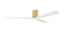 Matthews Fan Company IR3H-LM-MWH-72 - Irene-3H - Three Blade Flush Mount Paddle Fan - 72" - Light Maple Tone Finish