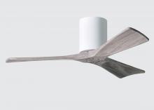 Matthews Fan Company IR3H-WH-BW-42 - Irene-3H - Three Blade Flush Mount Paddle Fan - 42" - Gloss White Finish - Barn Wood Tone Blades