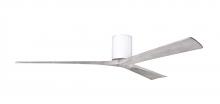 Matthews Fan Company IR3H-WH-BW-72 - Irene-3H - Three Blade Flush Mount Paddle Fan - 72" - Gloss White Finish - Barn Wood Tone Blades