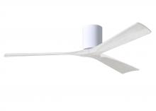Matthews Fan Company IR3H-WH-MWH-60 - Irene-3H - Three Blade Flush Mount Paddle Fan - 60" - Gloss White Finish - Matte White Blades