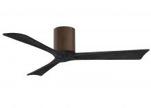 Matthews Fan Company IR3H-WN-BK-52 - Irene-3H - Three Blade Flush Mount Paddle Fan - 52" - Walnut Finish - Matte Black Blades