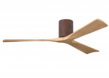Matthews Fan Company IR3H-WN-LM-60 - Irene-3H - Three Blade Flush Mount Paddle Fan - 60" - Walnut Finish - Light Maple Tone Blades