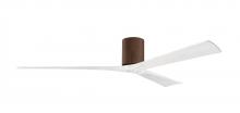 Matthews Fan Company IR3H-WN-MWH-72 - Irene-3H - Three Blade Flush Mount Paddle Fan - 72" - Walnut Finish - Matte White Blades