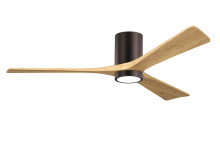 Matthews Fan Company IR3HLK-BB-LM-60 - Irene-3HLK-60" Three Blade Flush Mount Paddle Fan-5CCT Integrated LED-Brushed Bronze Finish