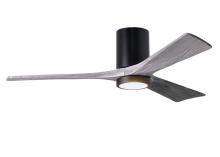 Matthews Fan Company IR3HLK-BK-BW-52 - Irene-3HLK - 52" Three Blade Flush Mount Paddle Fan - 5CCT Integrated LED - Matte Black Finish