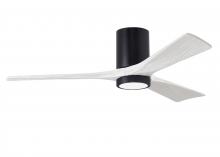 Matthews Fan Company IR3HLK-BK-MWH-52 - Irene-3HLK-52" Three Blade Flush Mount Paddle Fan-5CCT Integrated LED-Matte Black Finish