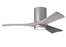 Matthews Fan Company IR3HLK-BN-BW-42 - Irene-3HLK-42" Three Blade Flush Mount Paddle Fan-5CCT Integrated LED-Brushed Nickel Finish