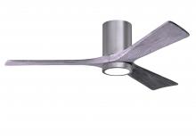 Matthews Fan Company IR3HLK-BP-BW-52 - Irene-3HLK-52" Three Blade Flush Mount Paddle Fan-5CCT Integrated LED-Brushed Pewter Finish