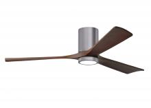 Matthews Fan Company IR3HLK-BP-WA-60 - Irene-3HLK-60" Three Blade Flush Mount Paddle Fan-5CCT Integrated LED-Brushed Pewter Finish
