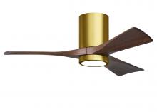 Matthews Fan Company IR3HLK-BRBR-WA-42 - Irene-3HLK - 42" Three Blade Flush Mount Paddle Fan - 5CCT Integrated LED - Brushed Brass Finish