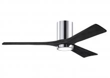 Matthews Fan Company IR3HLK-CR-BK-52 - Irene-3HLK-52" Three Blade Flush Mount Paddle Fan-5CCT Integrated LED-Polished Chrome Finish