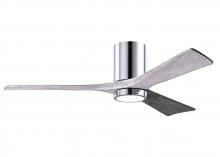 Matthews Fan Company IR3HLK-CR-BW-52 - Irene-3HLK-52" Three Blade Flush Mount Paddle Fan-5CCT Integrated LED -Polished Chrome Finish