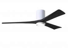Matthews Fan Company IR3HLK-WH-BK-60 - Irene-3HLK - 60" Three Blade Flush Mount Paddle Fan - 5CCT Integrated LED - Gloss White Finish