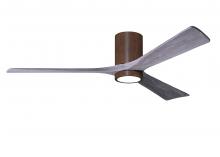 Matthews Fan Company IR3HLK-WN-BW-60 - Irene-3HLK - 60" Three Blade Flush Mount Paddle Fan - 5CCT Integrated LED - Walnut Tone Finish