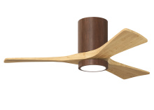 Matthews Fan Company IR3HLK-WN-LM-42 - Irene-3HLK-42" Three Blade Flush Mount Paddle Fan-5CCT Integrated LED-Walnut Tone Finish