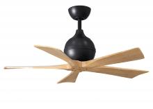 Matthews Fan Company IR5-BK-LM-42 - Irene-5 - 42" Five Blade Paddle Fan - Matte Black Finish - Light Maple Tone Blades