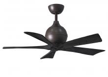 Matthews Fan Company IR5-TB-BK-42 - Irene-5 - 42" Five Blade Paddle Fan - Textured Bronze Finish - Matte Black Blades