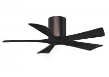 Matthews Fan Company IR5H-BB-BK-42 - Irene-5H - 42" Five Blade Flush Mount Paddle Fan - Brushed Bronze Finish - Matte Black Blades