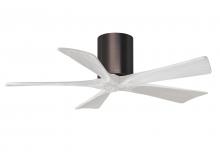 Matthews Fan Company IR5H-BB-MWH-42 - Irene-5H - 42" Five Blade Flush Mount Paddle Fan - Brushed Bronze Finish - Matte White Blades