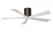 Matthews Fan Company IR5H-BB-MWH-52 - Irene-5H - 52" Five Blade Flush Mount Paddle Fan - Brushed Bronze Finish - Matte White Blades