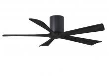 Matthews Fan Company IR5H-BK-BK-52 - Irene-5H - 52" Five Blade Flush Mount Paddle Fan - Matte Black Finish - Matte Black Blades