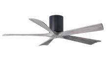 Matthews Fan Company IR5H-BK-BW-52 - Irene-5H - 52" Five Blade Flush Mount Paddle Fan - Matte Black Finish - Barn Wood Tone Blades